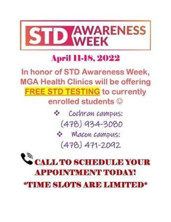 STD Awareness Week testing flyer.